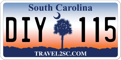 SC license plate DIY115