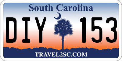 SC license plate DIY153