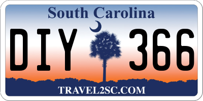 SC license plate DIY366