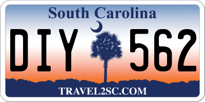 SC license plate DIY562