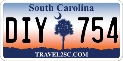 SC license plate DIY754