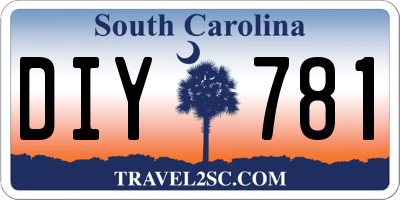 SC license plate DIY781