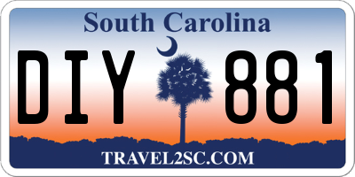 SC license plate DIY881