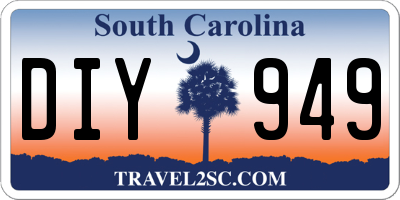 SC license plate DIY949