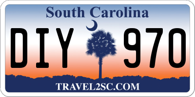 SC license plate DIY970