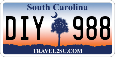 SC license plate DIY988