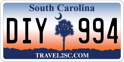 SC license plate DIY994