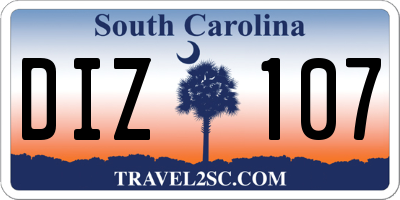SC license plate DIZ107