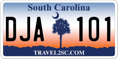 SC license plate DJA101
