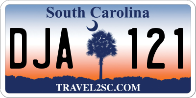 SC license plate DJA121