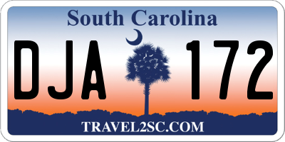 SC license plate DJA172