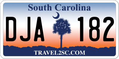 SC license plate DJA182