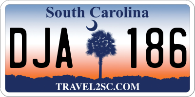 SC license plate DJA186