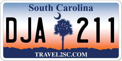 SC license plate DJA211
