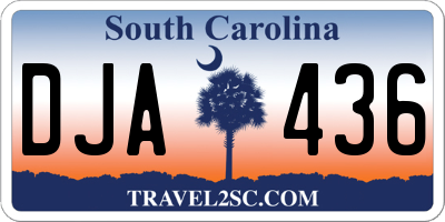 SC license plate DJA436