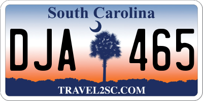 SC license plate DJA465