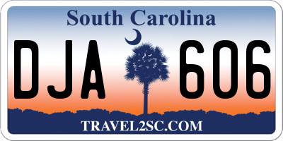 SC license plate DJA606