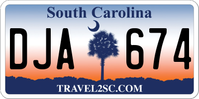 SC license plate DJA674