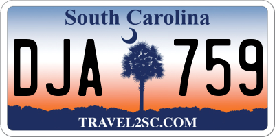 SC license plate DJA759