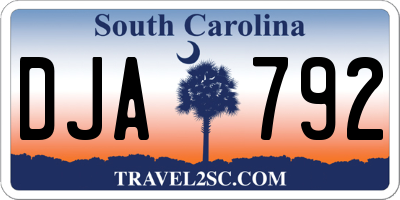 SC license plate DJA792