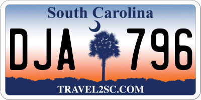 SC license plate DJA796