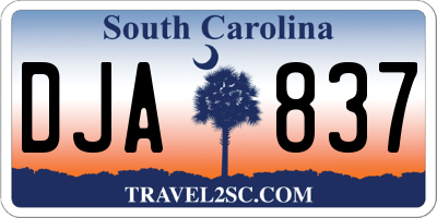 SC license plate DJA837