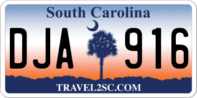 SC license plate DJA916