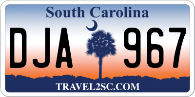 SC license plate DJA967