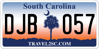 SC license plate DJB057
