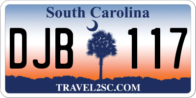 SC license plate DJB117