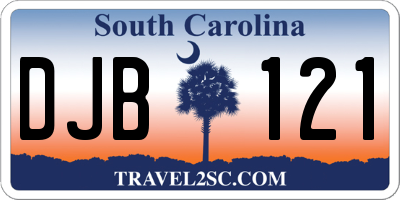 SC license plate DJB121
