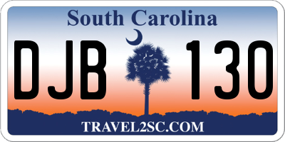 SC license plate DJB130