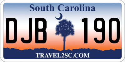 SC license plate DJB190
