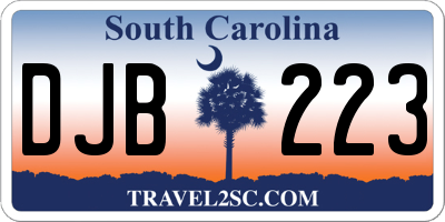 SC license plate DJB223
