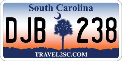 SC license plate DJB238