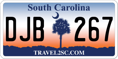 SC license plate DJB267