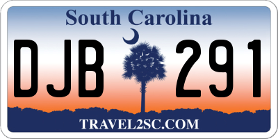 SC license plate DJB291