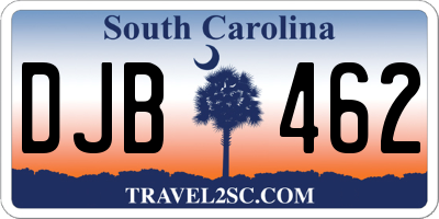 SC license plate DJB462