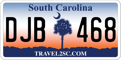 SC license plate DJB468