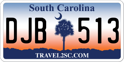 SC license plate DJB513