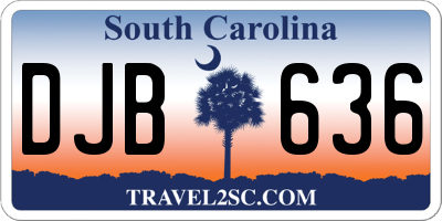 SC license plate DJB636