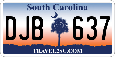 SC license plate DJB637