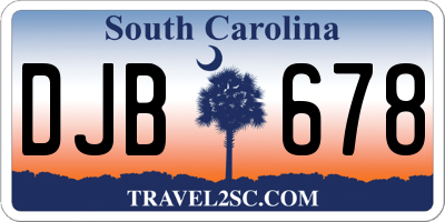 SC license plate DJB678