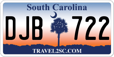 SC license plate DJB722