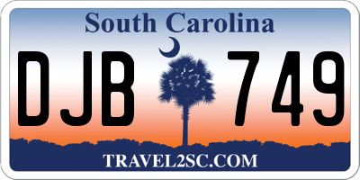 SC license plate DJB749