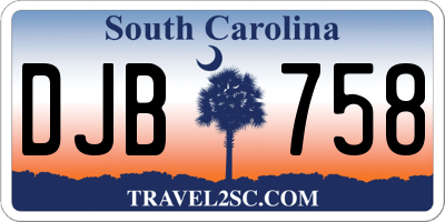 SC license plate DJB758