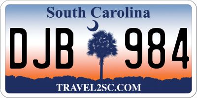 SC license plate DJB984
