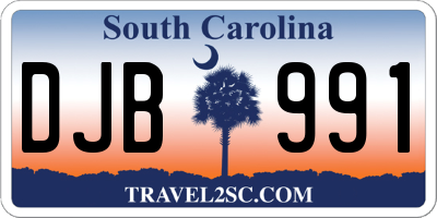 SC license plate DJB991