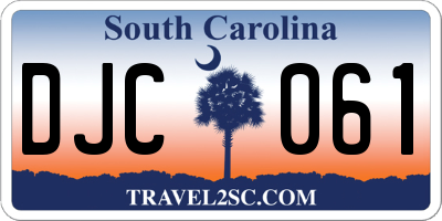 SC license plate DJC061