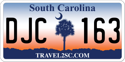 SC license plate DJC163